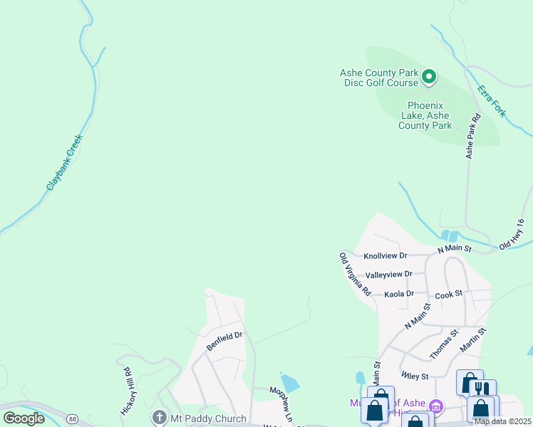 map of restaurants, bars, coffee shops, grocery stores, and more near 309 Old Virginia Road in Jefferson