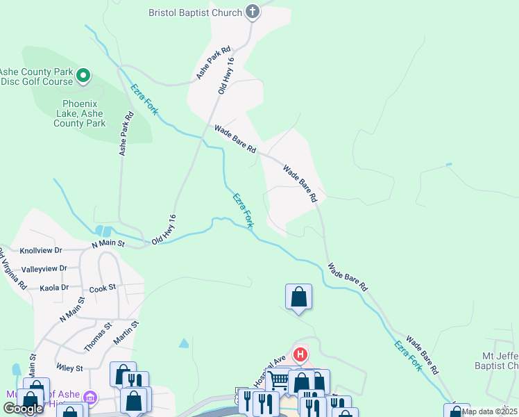 map of restaurants, bars, coffee shops, grocery stores, and more near 395 Oscar Day Road in Jefferson
