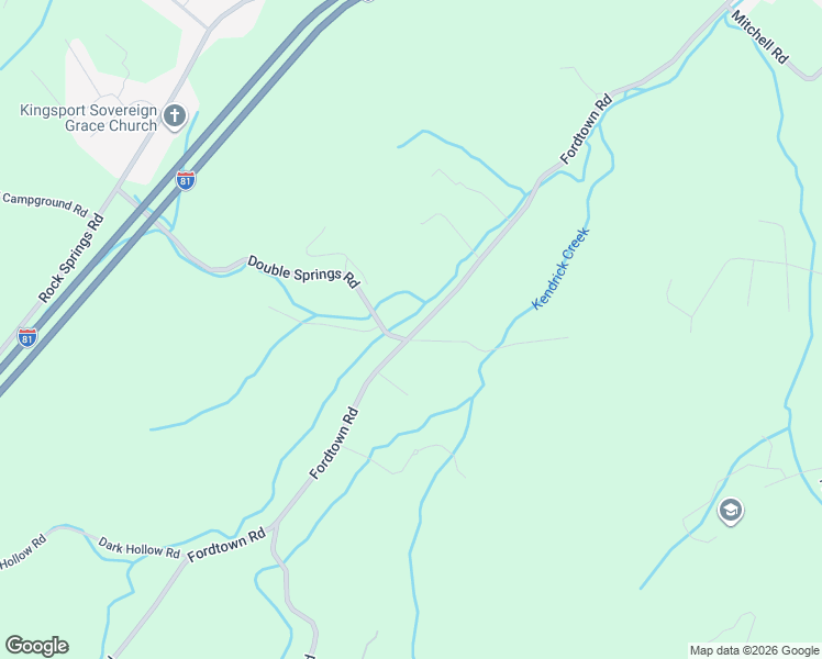 map of restaurants, bars, coffee shops, grocery stores, and more near 2257 Fordtown Road in Jonesborough