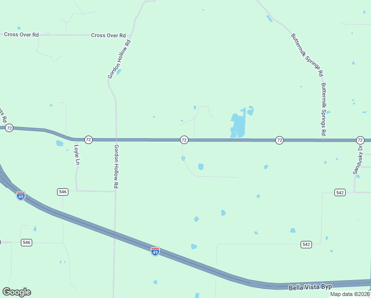 map of restaurants, bars, coffee shops, grocery stores, and more near 14595 W Highway 72 in Gravette