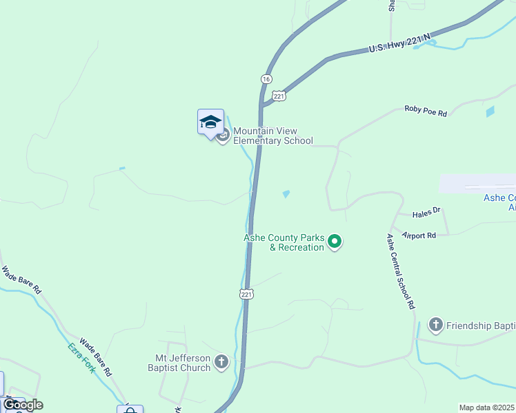 map of restaurants, bars, coffee shops, grocery stores, and more near 2530 U.S. Highway 221 North in Jefferson