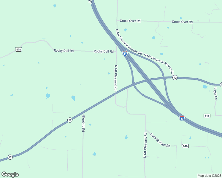 map of restaurants, bars, coffee shops, grocery stores, and more near 13531 North Mount Pleasant Road in Gravette