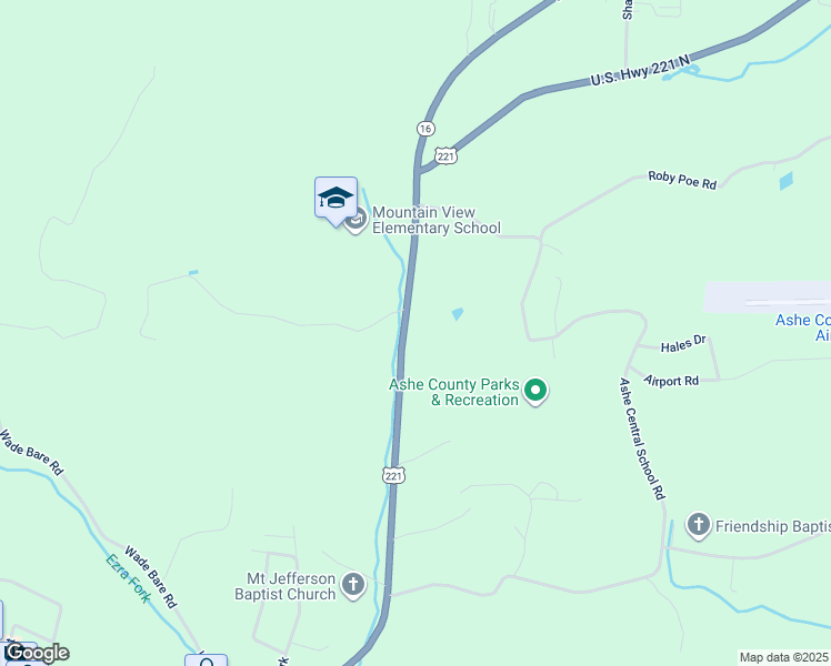 map of restaurants, bars, coffee shops, grocery stores, and more near 2530 U.S. Highway 221 North in Jefferson