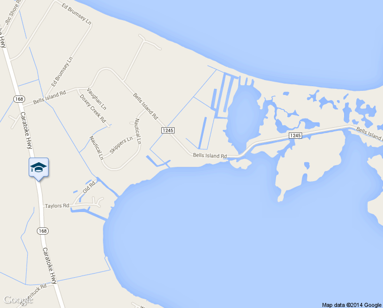 map of restaurants, bars, coffee shops, grocery stores, and more near 217 Bells Island Road in Currituck