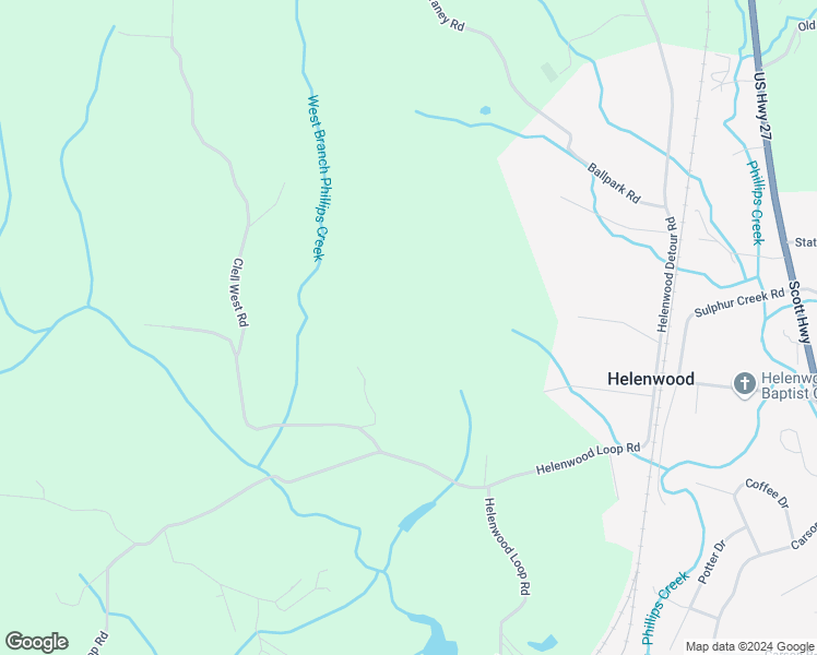 map of restaurants, bars, coffee shops, grocery stores, and more near in Helenwood