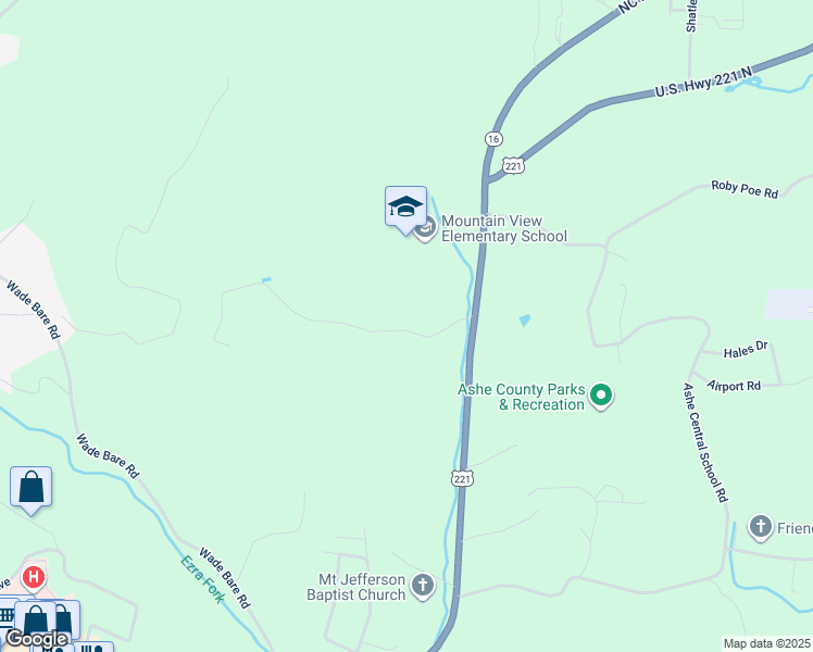 map of restaurants, bars, coffee shops, grocery stores, and more near 266 Gum Branch Road in Jefferson