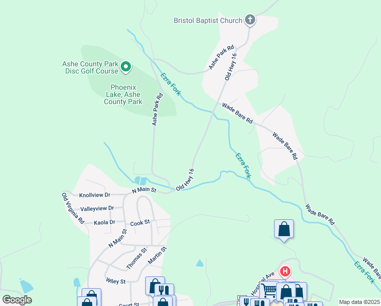 map of restaurants, bars, coffee shops, grocery stores, and more near 1101 Old Highway 16 in Jefferson