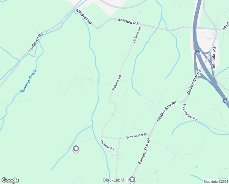 map of restaurants, bars, coffee shops, grocery stores, and more near 101 Pickens Court in Kingsport