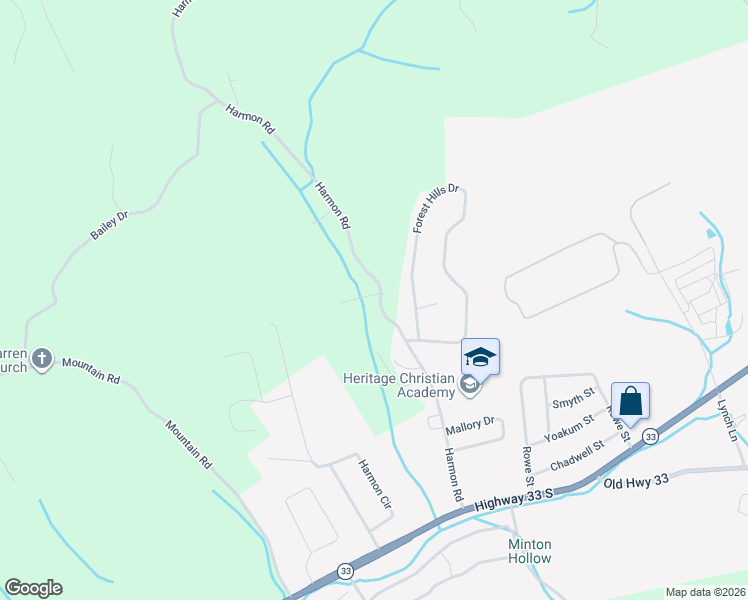 map of restaurants, bars, coffee shops, grocery stores, and more near 651 Harmon Road in New Tazewell