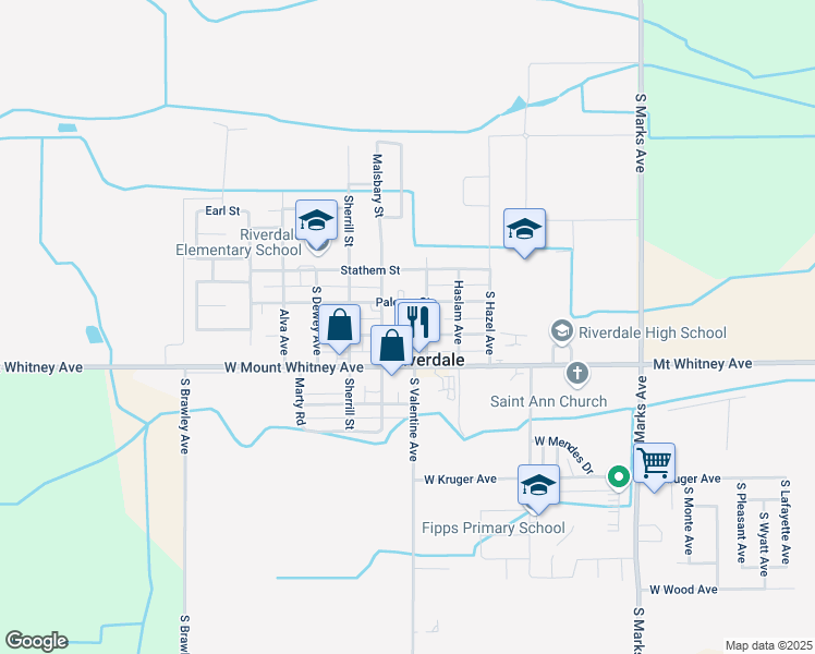 map of restaurants, bars, coffee shops, grocery stores, and more near 3440 Henson Avenue in Riverdale
