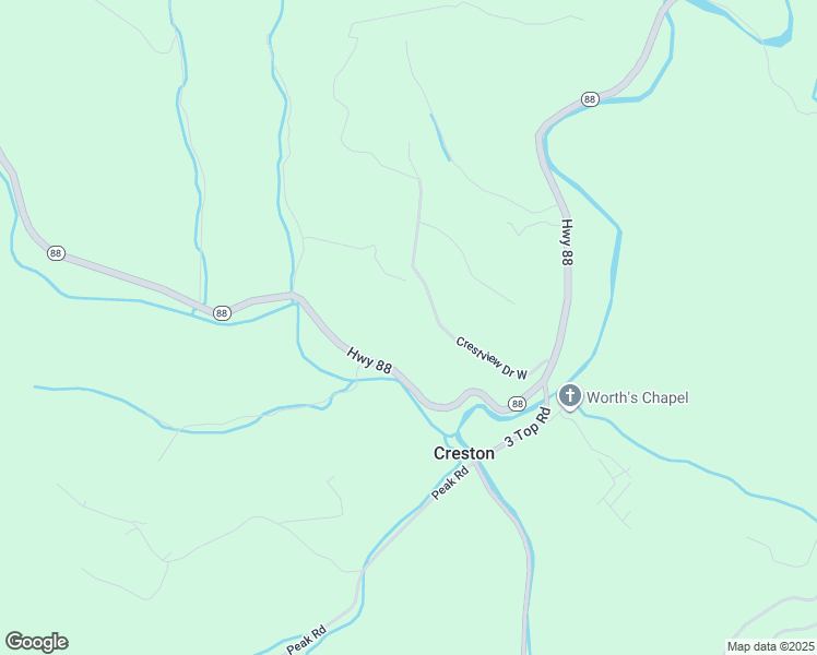 map of restaurants, bars, coffee shops, grocery stores, and more near 640 Lenape Lane in Creston