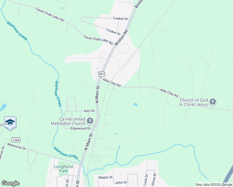 map of restaurants, bars, coffee shops, grocery stores, and more near 44 Lillian Court in Roxboro