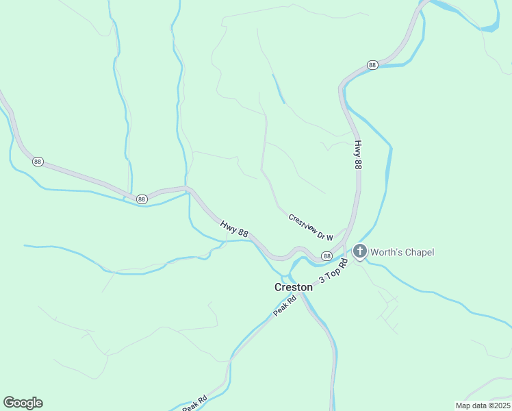 map of restaurants, bars, coffee shops, grocery stores, and more near 640 Lenape Lane in Creston