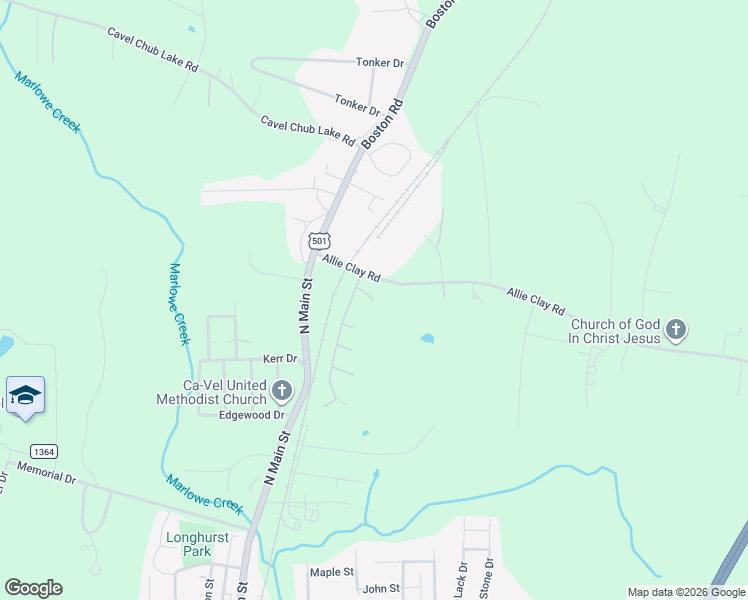 map of restaurants, bars, coffee shops, grocery stores, and more near 44 Lillian Court in Roxboro