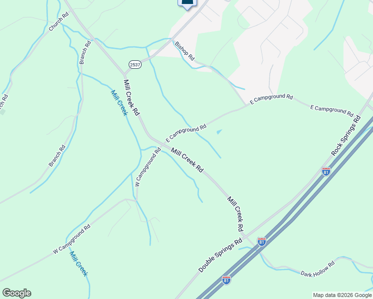 map of restaurants, bars, coffee shops, grocery stores, and more near 1547 Mill Creek Road in Fall Branch