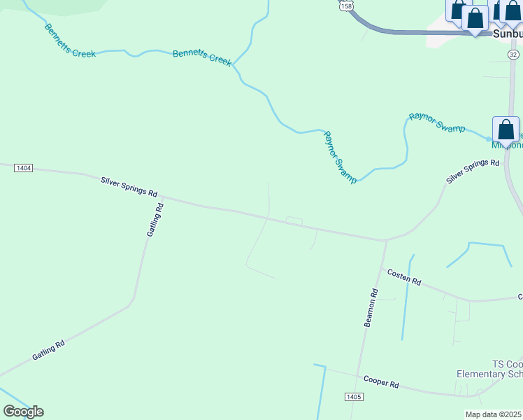map of restaurants, bars, coffee shops, grocery stores, and more near 180 Silver Springs Road in Sunbury