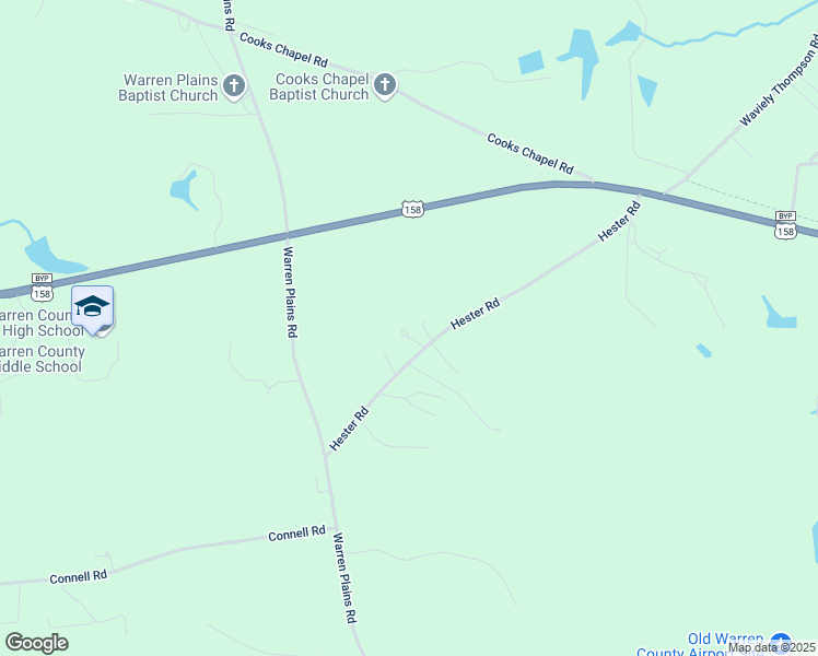 map of restaurants, bars, coffee shops, grocery stores, and more near Hester Road in Warrenton