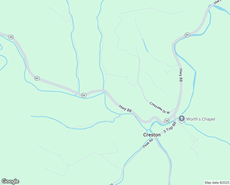 map of restaurants, bars, coffee shops, grocery stores, and more near 14516 North Carolina 88 in Creston
