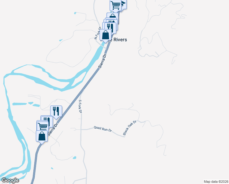 map of restaurants, bars, coffee shops, grocery stores, and more near in Three Rivers