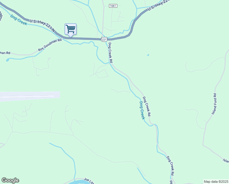 map of restaurants, bars, coffee shops, grocery stores, and more near 530 Dog Creek Road in Crumpler
