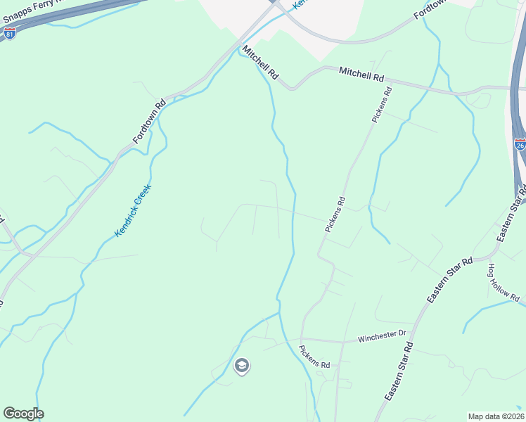 map of restaurants, bars, coffee shops, grocery stores, and more near 240 Ascot Drive in Kingsport