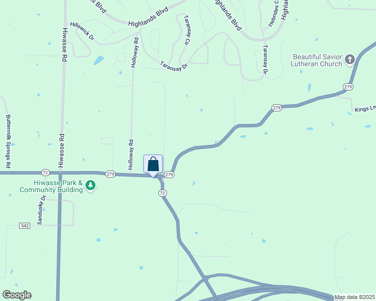 map of restaurants, bars, coffee shops, grocery stores, and more near 13662 Arkansas 279 in Hiwasse