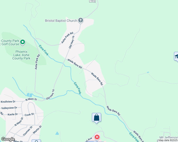 map of restaurants, bars, coffee shops, grocery stores, and more near 1367 Wade Bare Road in Jefferson