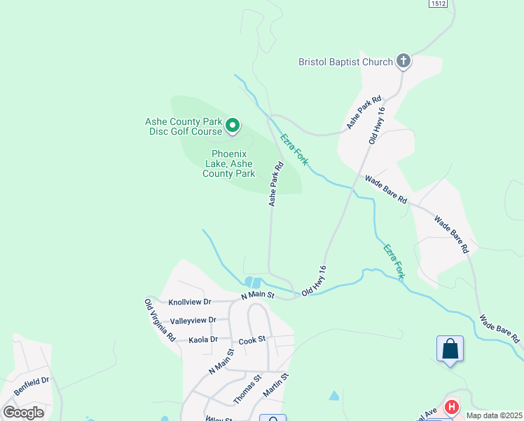 map of restaurants, bars, coffee shops, grocery stores, and more near 437 Ashe Park Road in Jefferson