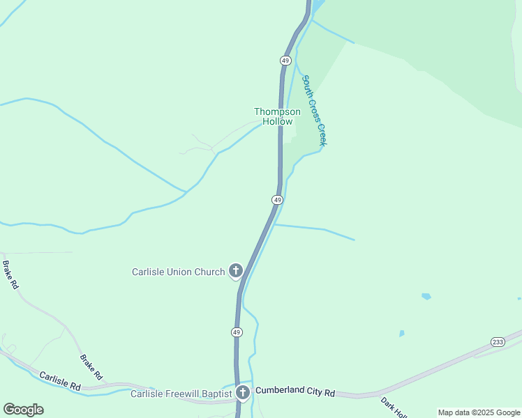 map of restaurants, bars, coffee shops, grocery stores, and more near 3376 Tennessee 49 in Dover