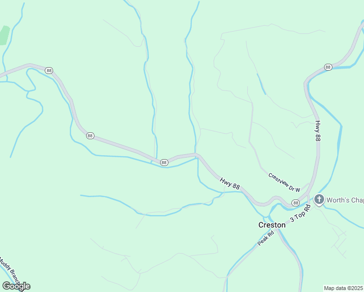 map of restaurants, bars, coffee shops, grocery stores, and more near 14614 North Carolina 88 in Creston