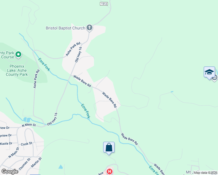map of restaurants, bars, coffee shops, grocery stores, and more near 1344 Wade Bare Road in Jefferson