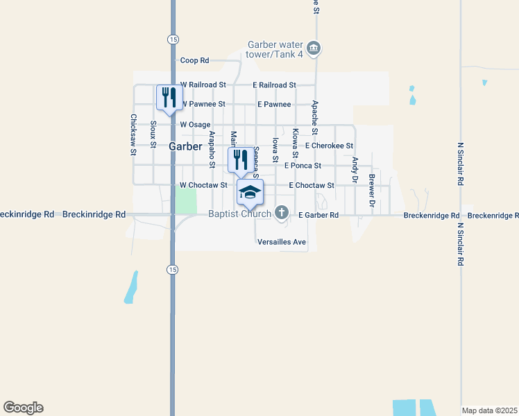 map of restaurants, bars, coffee shops, grocery stores, and more near 730 Seneca Street in Garber