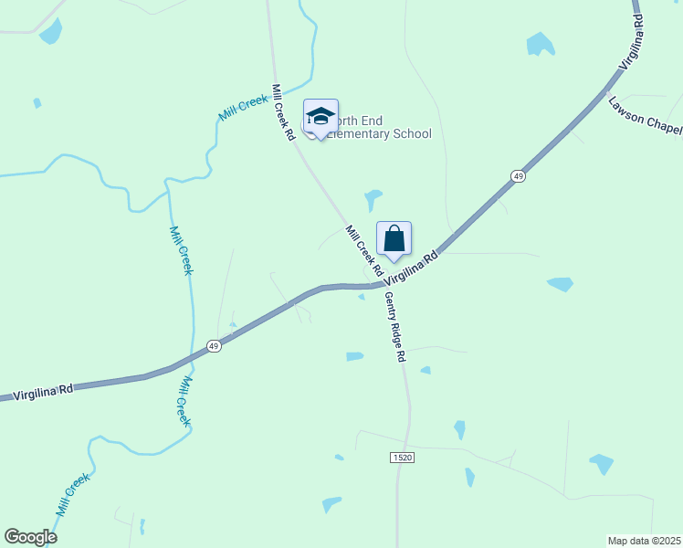 map of restaurants, bars, coffee shops, grocery stores, and more near 4233 Virgilina Road in Roxboro