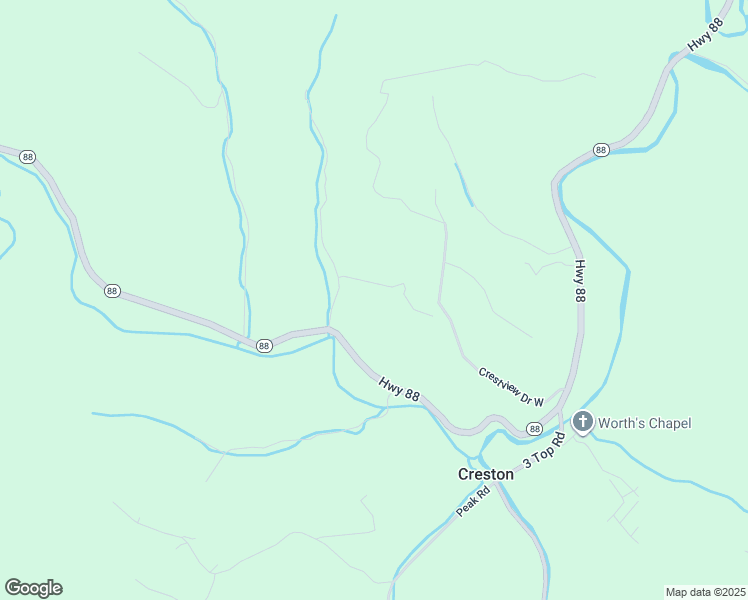 map of restaurants, bars, coffee shops, grocery stores, and more near 170 Lenape Lane in Creston
