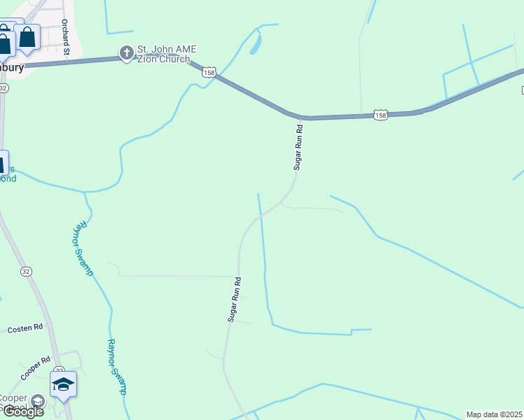 map of restaurants, bars, coffee shops, grocery stores, and more near 1429 Sugar Run Road in Sunbury