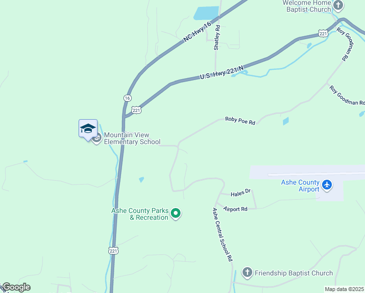 map of restaurants, bars, coffee shops, grocery stores, and more near 381 Ashe Central School Road in Jefferson