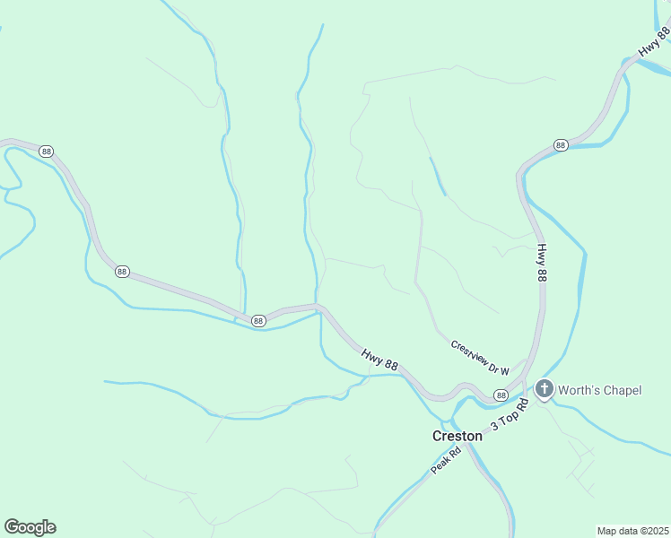 map of restaurants, bars, coffee shops, grocery stores, and more near Doctor Robinson Road in Creston