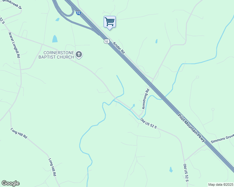 map of restaurants, bars, coffee shops, grocery stores, and more near 1471 Old US 52 South in Pilot Mountain