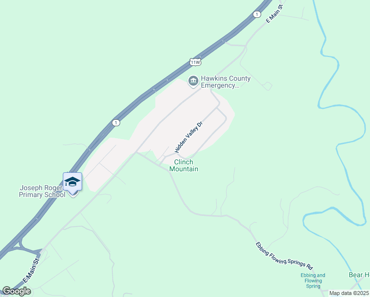 map of restaurants, bars, coffee shops, grocery stores, and more near 247 Hidden Valley Drive in Rogersville