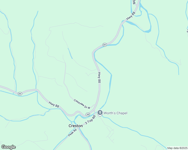 map of restaurants, bars, coffee shops, grocery stores, and more near 13580 North Carolina 88 in Creston