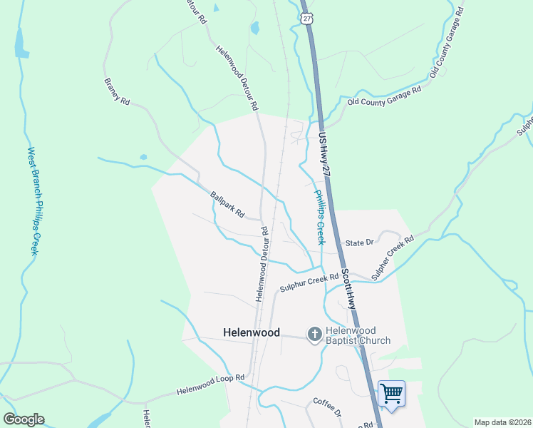 map of restaurants, bars, coffee shops, grocery stores, and more near 319 Virgil Cecil Road in Helenwood