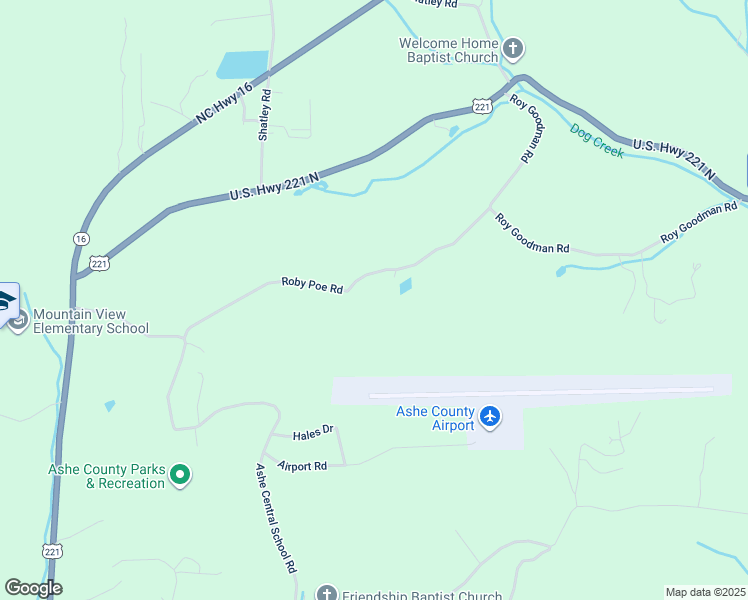 map of restaurants, bars, coffee shops, grocery stores, and more near 642 Roby Poe Road in Crumpler