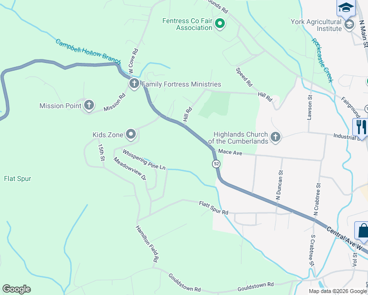 map of restaurants, bars, coffee shops, grocery stores, and more near 831 Livingston Highway in Jamestown