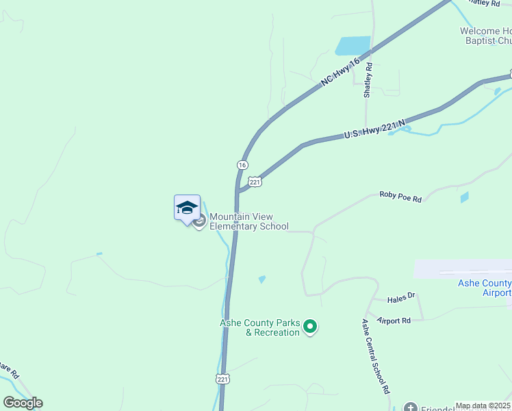 map of restaurants, bars, coffee shops, grocery stores, and more near 153 Ashe Central School Road in Jefferson