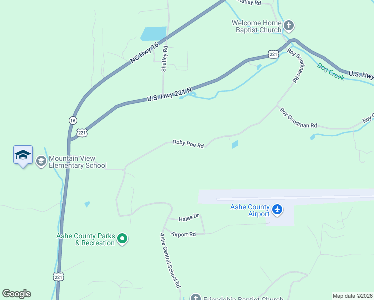 map of restaurants, bars, coffee shops, grocery stores, and more near 371-695 Roby Poe Road in Crumpler