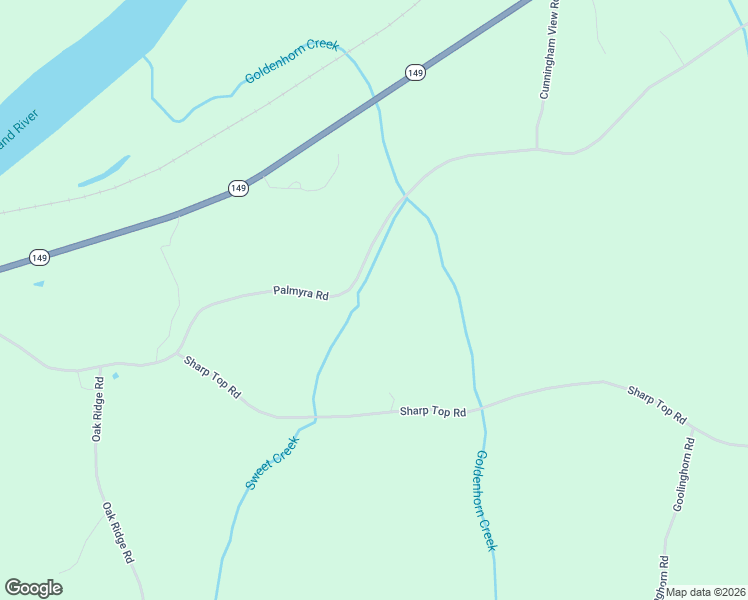 map of restaurants, bars, coffee shops, grocery stores, and more near 2118 Palmyra Road in Palmyra