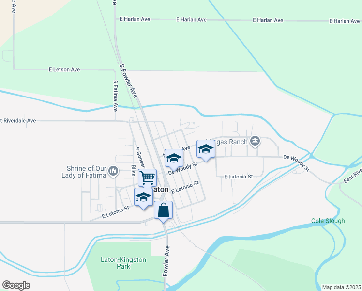 map of restaurants, bars, coffee shops, grocery stores, and more near 6366 Murphy Avenue in Laton