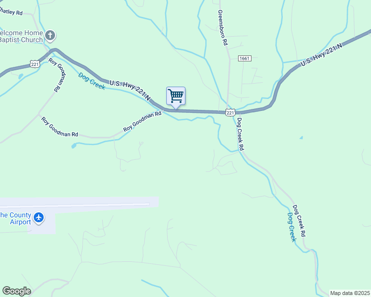 map of restaurants, bars, coffee shops, grocery stores, and more near 4990 U.S. Highway 221 North in Jefferson