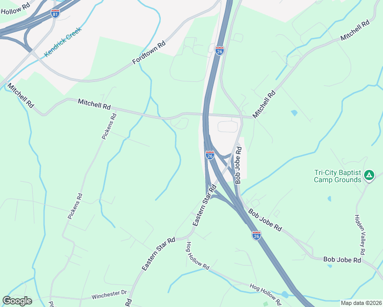 map of restaurants, bars, coffee shops, grocery stores, and more near 847 Mitchell Road in Kingsport