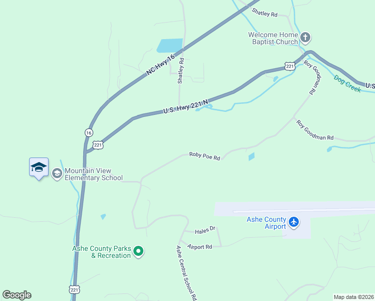 map of restaurants, bars, coffee shops, grocery stores, and more near 371 Roby Poe Road in Crumpler